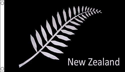 Flagtex New Zealand Flag Large 8ft x 5ft (240cm x 150cm) Silver Fern Design