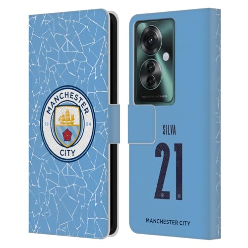 Head Case Designs Officially Licensed Manchester City Man City FC David Silva 2020/21 Players Home Kit Group 1 Leather Wallet Case Compatible with Oppo Reno11 F 5G / F25 Pro 5G