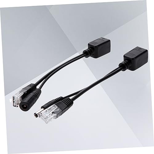 ARTIBETTER 2pcs Cable Splitter Poe Conector DC Jack Negro para Routers y Cámaras de Seguridad WLAN miniatura 6