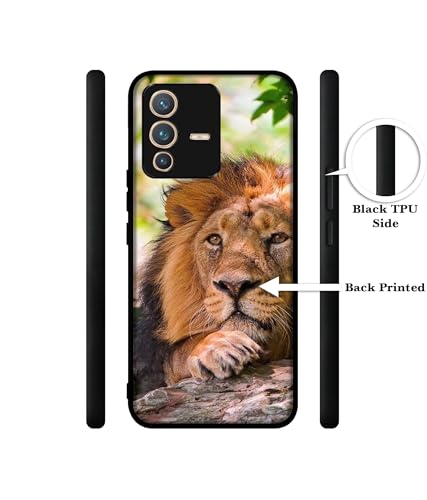 Image of Tiger Pattern Print Design Premium 2D Printed Metal Back Case Cover for Vivo V23 Pro 5G