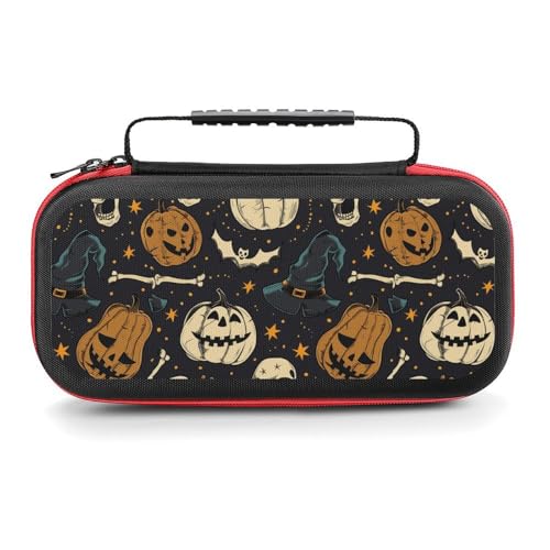 Étui de transport pour Switch Halloween rigide avec 20 slots jeux et rangement accessoires