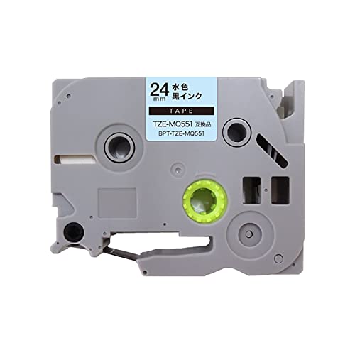 ブラザー用 ピータッチ 互換 テープ TZE-MQ551 24mm おしゃれテープ 水テープ 黒文字 ピータッチキューブ対応
