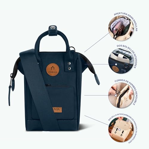 Bolso bandolera Adventurer verde oscuro iridiscente Cabaïa resistente y compacto 3