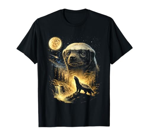 Honey Badger Howling to The Moon Meme Funny 90s Honey Badger T-Shirt