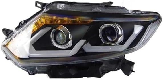 Headlight Assembly Cars Headlight Compatible for Nissan X-Trail Xtrail 2014-2017 Headlights DRL Running Lights Bi-Xenon Beam Fog Lights Angel Eyes Auto Headlight Assembly Replacement