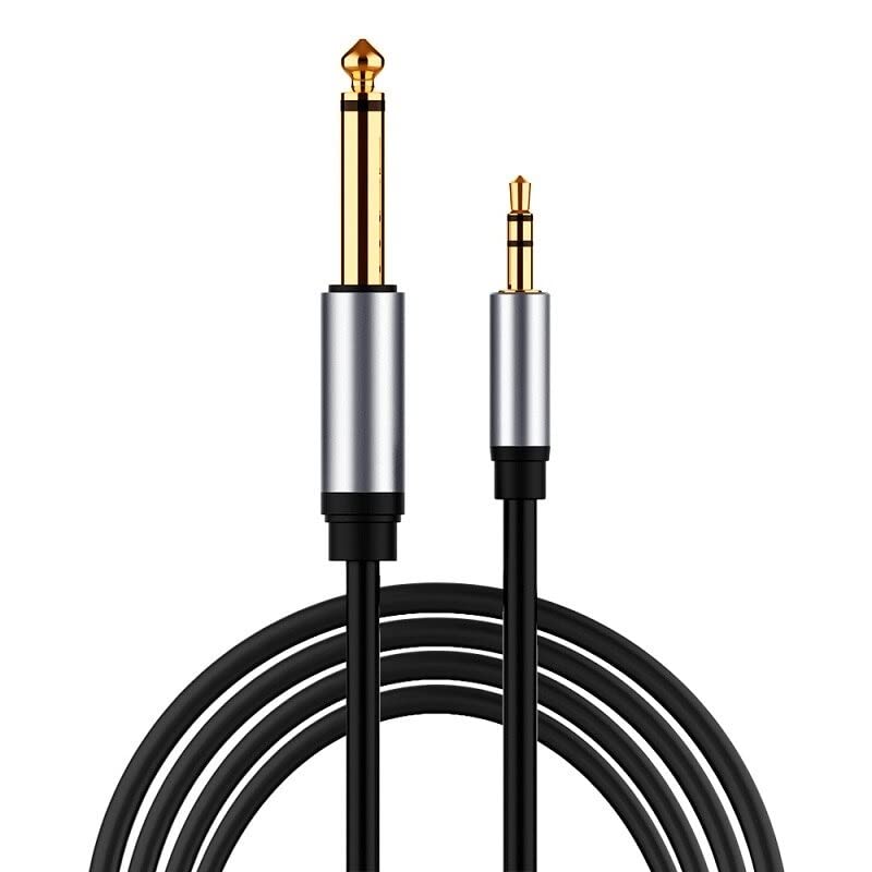 HKeCart-6.35Mm-1/4" Mono Male To 3.5 Mm-1/8" Stereo Ep Male Digital Mic Converter-Trs Audio Cable For Ipod,Iphone,Laptop,Home Theater,Amplifier,Dj Console,Mixers,Guitar 5Mm Thickness 1.5 Meters,Black (B097YW1956) Amazon Price History, Amazon Price Tracker