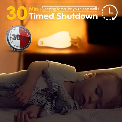 Lámpara nocturna LED de pato reclinable para niños miniatura 5