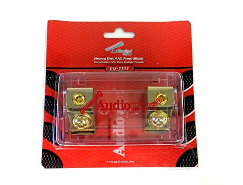New Audiopipe Solid Brass Gold Finish ANL Fuse Holder Power Distribution Block