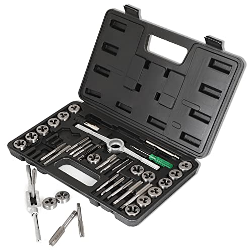 COMOWARE Gewindebohrer-Set - 40-teiliges metrisches Gewindewerkzeug mit Aufbewahrungskoffer für Karbonstahl, Messing-Aluminiumlegierung Cover