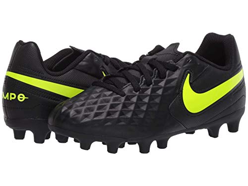 Nike Jr Legend 8 Club FG/MG Soccer (Toddler/Little Kid/Big Kid) Black/Volt 4 Big Kid M