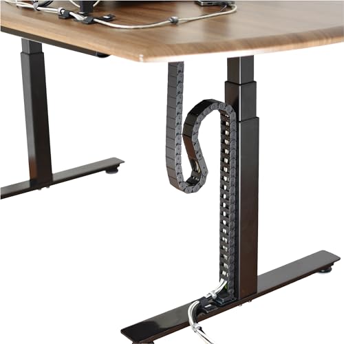 A flexible cable raceway that moves WITH your sit-stand desk in an S-curve — solving the one ugly problem every standing desk owner silently suffers.