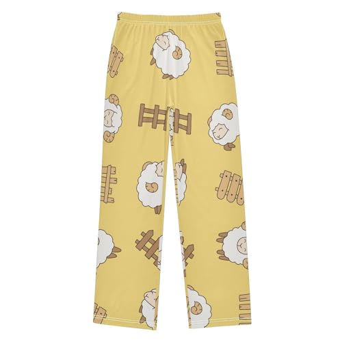 Fence Sheep Boys Pants Boys Athletic Pants Long Pant for Boy with Pockets Wide-Leg Size 6-14Y