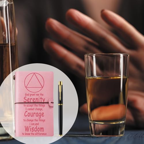 Carnet de notes AA NA en cuir pour rituel de sobriété