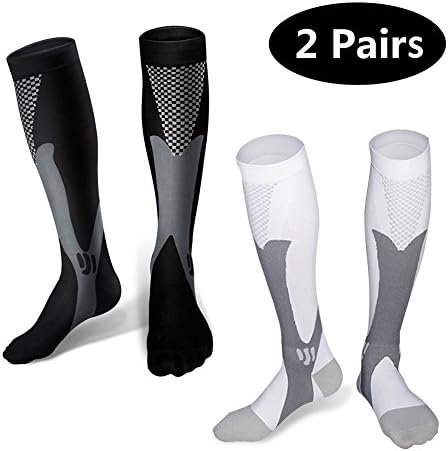 Sunfung Graduated Compression Socks 20-30 mmHg for Nurses Cycling Runners Fitness Weight Lifting Maternity Teachers for Men and Women