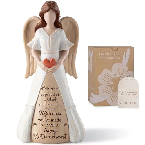 Storieme Retirement Gift for Woman 2026: 7.3” Handcrafted Angel Figurine for Retiring...