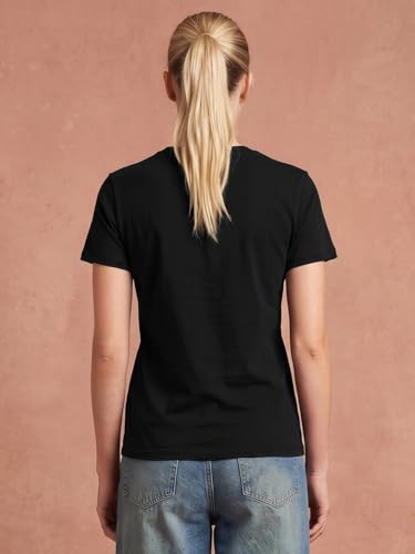 Image of JUNEBERRY Women's Regular Fit Pure Cotton Printed T-Shirt | Soft Fabric, Breathable Comfort | Round Neck, Half Sleeves, Round Neck (Size: S to 2XL)