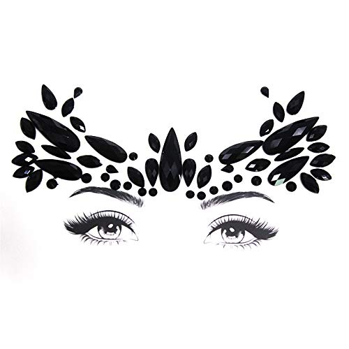 halloween black face gems festival rhinestone sticker crystal body gems rave Party Temporary tattoo Face Sticker (colorful/J26)