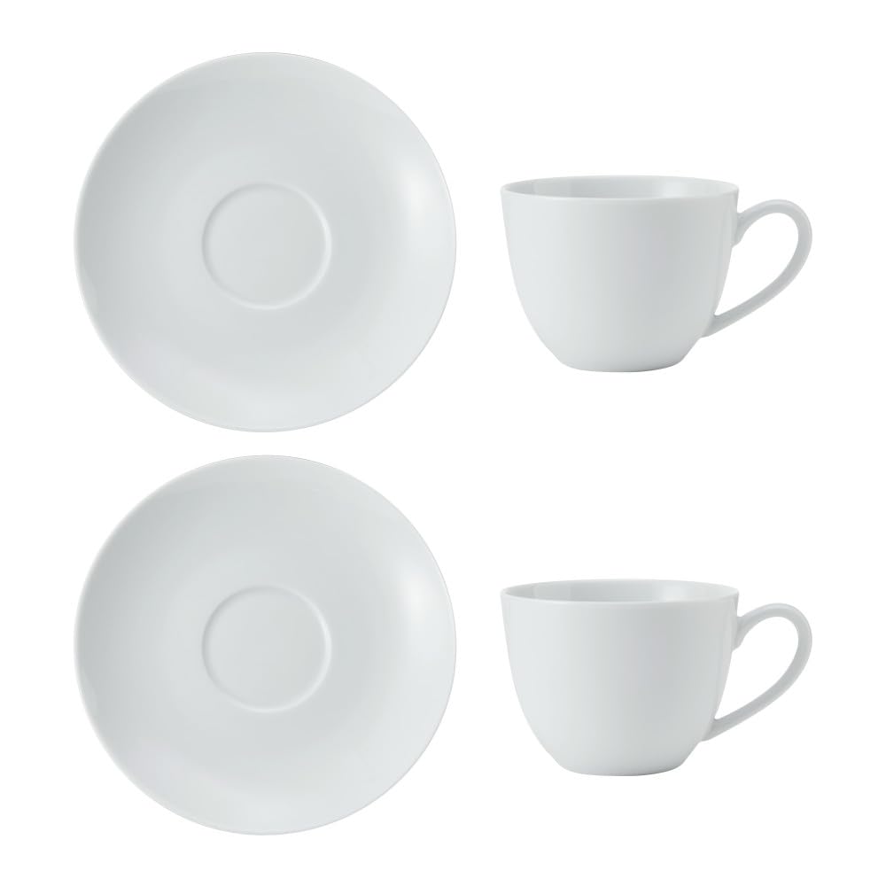 Amazon.com: Mikasa Chalk 2pc Porcelain Cappuccino Cup & Saucer Set