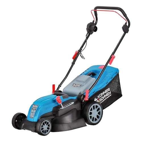 Cortacésped eléctrico KS 42LM, Potencia 1800 W, Velocidad de ralentí 3250 RPM, Ancho de Trabajo 420 mm, Altura de Corte 25–80 mm, 5 Posiciones, depósito para Hierba 40 l, función Mulching