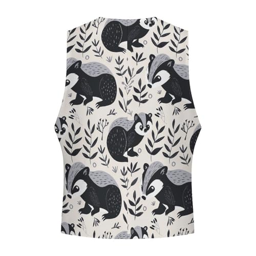 Cute Badger Novelty Men's Suit Vest Funny Formal Dress Vests Business Waistcoat4