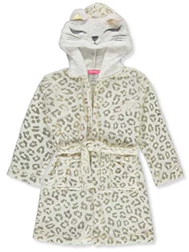 Saint Eve Girls Cheetah Plush Hooded Robe with 3D Face