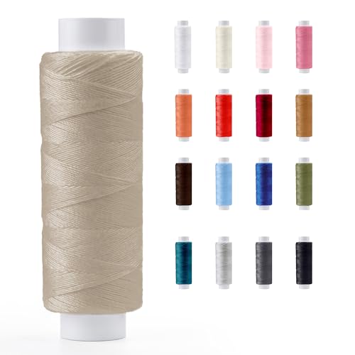 Nähgarn Beige für Nähmaschine und Handnähen reißfester Nähfaden aus 100% Polyester Allzweckgarn 40/2 200 m pro Spule Pasmanta seit 1953