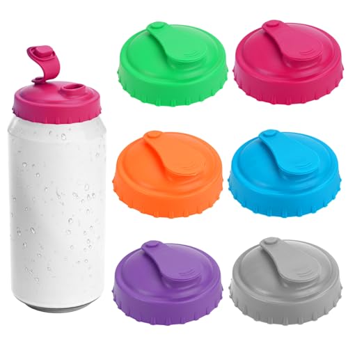 6 Piezas Tapa Latas Refresco, Tapas de Latas de Silicona a Prueba de Polvo, Reutilizable Tapas de Latas de Refresco, Tapa para Latas de Bebida Estándar Adecuado para Coca Cola Refresco Cerveza