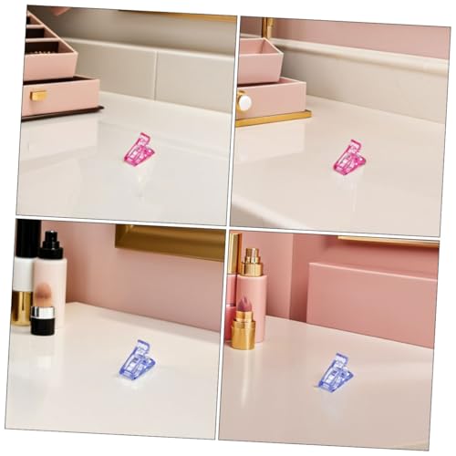 Set de 60 pinzas para extensión de uñas rosa y azul miniatura 3