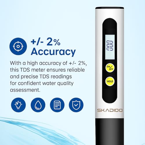 Image of SKADIOO TDS Meter for Water Testing, Digital TDS Meter, Water TDS Meter Digital for Home, Water Testing Kit, Water Hardness Test Kit for Measuring Tds and Ppm for Drinking Water, Swimming pool