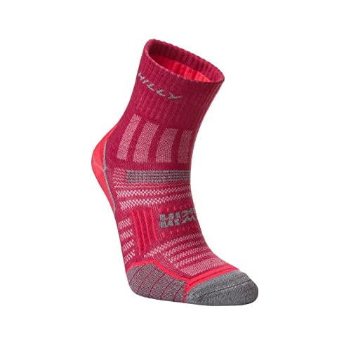 Hilly Twin Skin-Tobillera-Amortiguación mínima Calcetines para Correr, Magenta/Gris Marga, S Unisex Adulto Cover