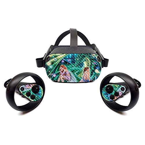 MightySkins Carbon Fiber Skin for Oculus Quest - Gemini Fairies | Protective, Durable Textured Carbon Fiber Finish | Easy to Apply, Remove, and Change Styles | Made in The USA (CF-OCQU-Gemini Fairies)