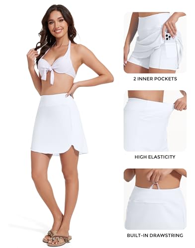 Swim Skirt Bottoms for Women High Waisted Swimsuit Skirts Tummy Control Bathing Suit Bottom Ladies Swimming Skorts3