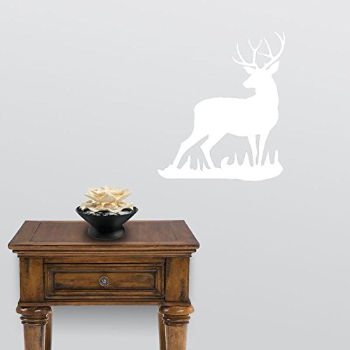 Express Yourself Mule Deer Buck Wall Decal (White - Reverse Facing - 3XL) - Big Game Collection