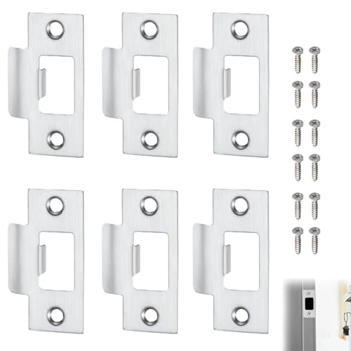 FYKZQWDS 6 PCS Heavy Duty Door Strike Plate, Bolt Lock for Internal Wooden Door, Anti-Theft, Suitable for Residential and Commercial Use