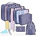 AiQInu Lot de 9 Sac Organiseurs de Bagage et Bouteille Voyage,Sacs Rangement de Valise , Organisateurs de Voyage , Packing Cubes pour Vêtements et Cosmétiques vanyo-LXTZ-JXDDE-GM01,Grau
