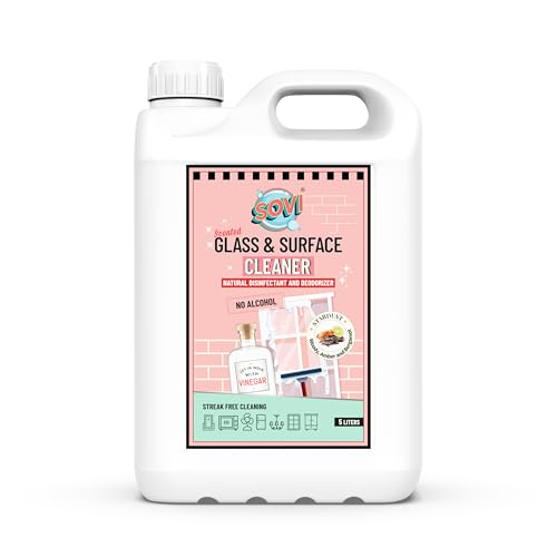 Image of SOVI Glass & Surface Cleaner - Stardust Fragrance | Alcohol-Free, Vinegar-Powered Formula for Streak-Free Shine | Safe for Windows, Mirrors & All Surfaces | 5 Litre