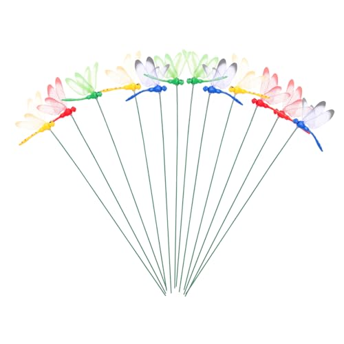 SOIMISS 12 Stück Bunte Libellen Gartenstecker Gartendeko für...