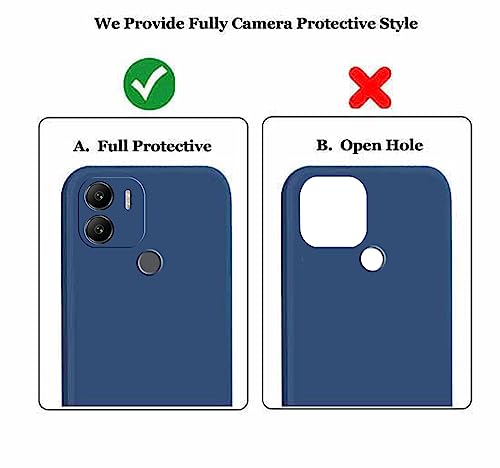 Image of A rtistque Liquid Silicone Back Cover Case for Poco C51 Shockproof TPU Soft Flexible with Camera Protection - Blue