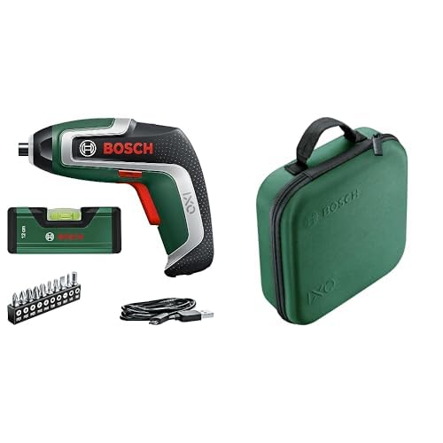 Bosch Akkuschrauber IXO Wasserwaagen-Set (7. Generation; 3,6V; 2,0Ah; 5,5Nm; Set inkl. Mini-Wasserwaage, mit Mikro-USB-Kabel; im Karton) + Bosch Aufbewahrungstasche für Werkzeuge und Zubehör Bosch Akkuschrauber IXO Wasserwaagen-Set (7. Generation; 3,6V; 2,0Ah; 5,5Nm; Set inkl. Mini-Wasserwaage, mit Mikro-USB-Kabel; im Karton) + Bosch Aufbewahrungstasche für Werkzeuge und Zubehör