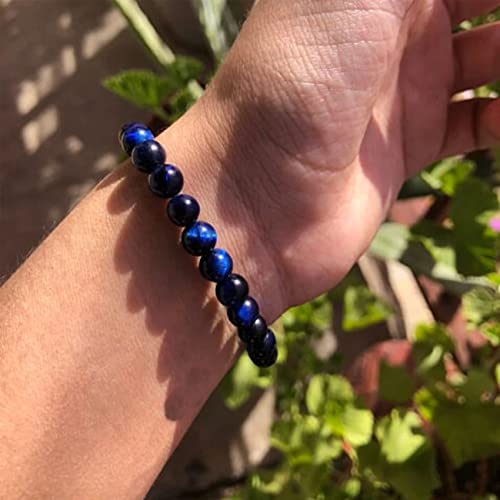 Rankeef Tiger Eye Bracelet For Men 8Mm Natural Stone Beads Bracelet Set Stretch Lava Rock Bracelets Adjustable Black Crystal Beaded Bracelet For Men Women Gifts #TOP6