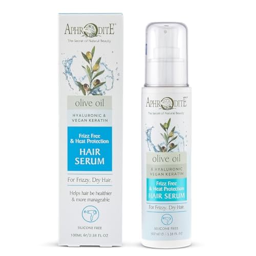 Aphrodite All-in-One Leave-In Haarkur trockene Haare - Haarserum mit Bio-Olivenöl & Arganöl verhindert Haarbruch & Krause - Anti Frizz Hair Oil Haarpflege für kaputtes Haar (100 ml / 3.38 fl oz)