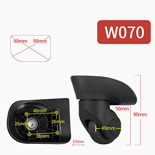 Luggage Wheels,Universal Luggage Casters,1 Pair Luggage Wheel Replacement Spare Spinner Caster for Suitcase Wheel Repair (W079)4