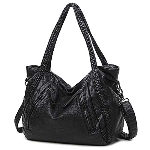 Image of Women Handbag Hobo Purse Large Capacity Soft Leather Shoulder Bag Top-handle Tote Satchel