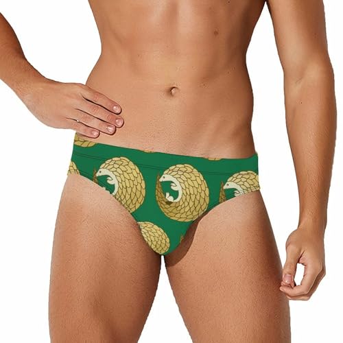 Funny Pangolin Mens Swim Briefs Quick Dry Swimming Trunks Training Swimsuit Low Rise Swimwear - Main Image