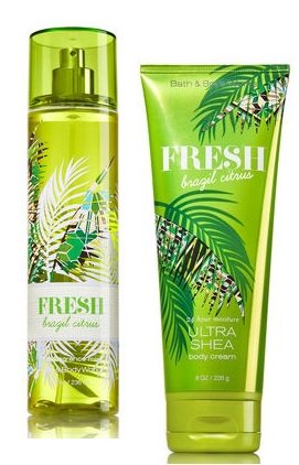 Fresh Brazil Citrus Ultra Shea Body Cream 8 Oz. and Body Mist 8 Oz.