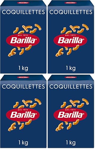 Barilla Pâtes Coquillettes 1 kg (L'emballage peut varier) (Lot de 4)