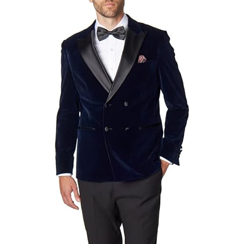 XPOSED London Navy Velvet Tuxedo Jacket Cover