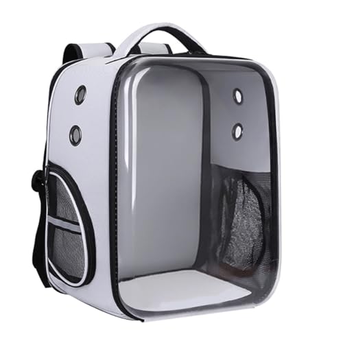 SUPVOX 1Pc Foldable Transparent Pet Carrier Bag Lightweight Dog Storage Backpack for Travel Breathable Design for Cats and Dogs Grey