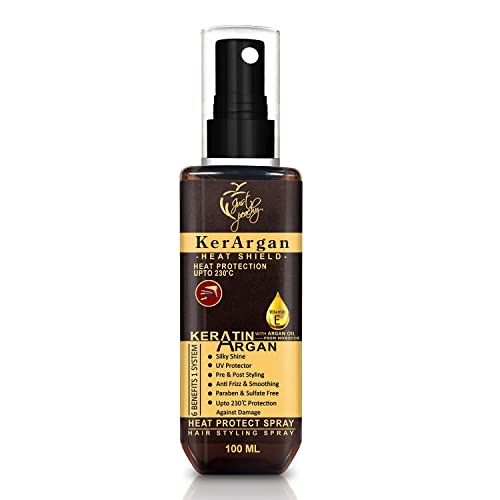 Just Peachy KerArgan Heat Protect Spray with Keratin & Argan Oil |...