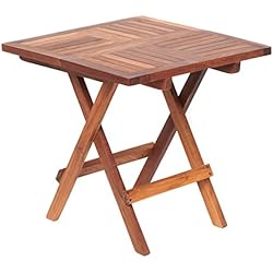 AsinoX tek.602 Mesita Plegable, Teca, Marrón, 50x50x50 cm